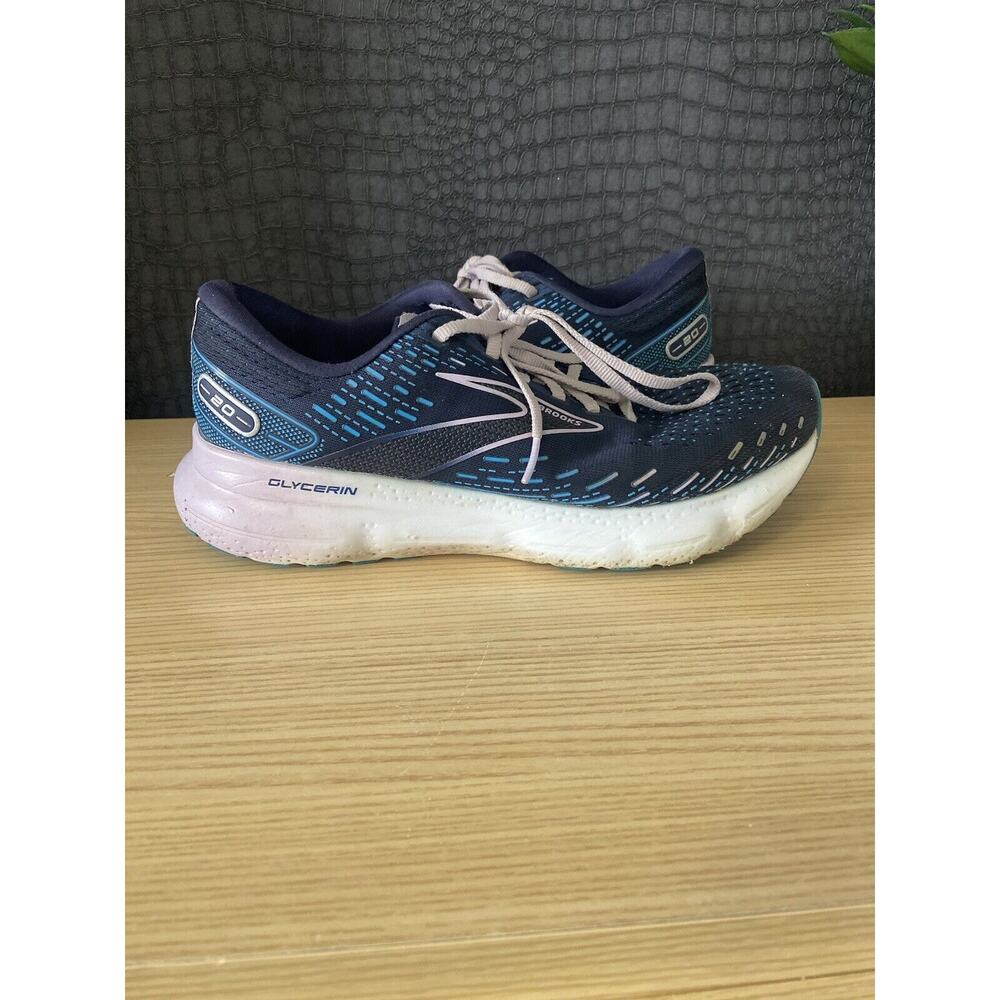 Brooks Womens Glycerin 20 1203701D499 Blue Running Shoes Size 10 D Wide